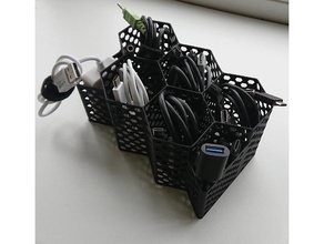 câble gestion ruche titulaire soutien USB 3d print model - Mito3D