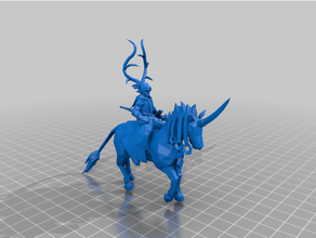 Madeira escura cavaleiro madeira duende dp lp arqueiro dnd elfos cavalo whfb 3d print model - Mito3D