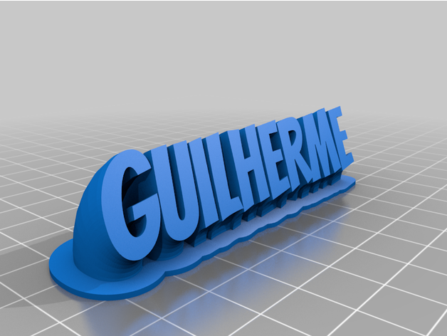 customized sweeping 2-line plate text 3D print model - Mito3D