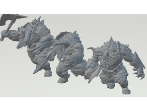 chaos dwarf minotaurs kadim incarnates - remix beastmen dwarfs fantasy minotaur warhammer 3d print model - Mito3D
