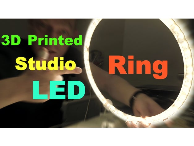estudio LED anillo luces soporte ligero montar tira Encendiendo 3D print model - Mito3D
