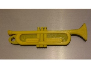 trumpet keychain band chain key 3d print model - Mito3D
