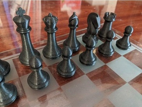 chess set supports pawn piece pieces support supportless 3d print model - Mito3D