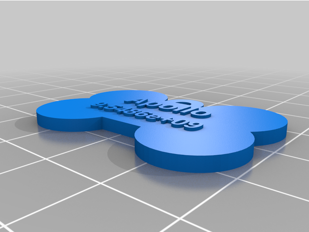 özelleştirilmiş köpek etiket kemik 3D print model - Mito3D