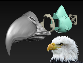 covid-19 mask cap bald eagle edition 4th july beak coronavirus face covid19 facecoveringchallenge notouchchallenge raptor 3d print model - Mito3D