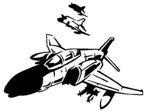 Jet combattente stencil 2 militare veicolo 3d print model - Mito3D