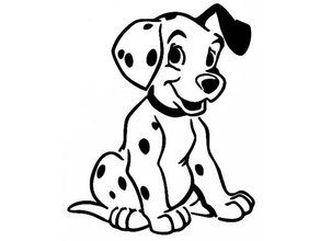101 dalmation stencil dalmatians dalmatian disney dog pup 3d print model - Mito3D