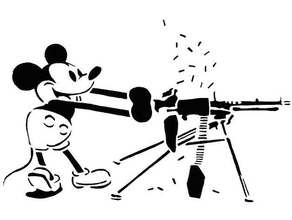 mickey mouse stencil 4 2nd amendment disney guns machine gun 3d print model - Mito3D