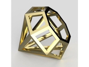 diamond shape big demo dianond geometry jewel jewelry magnification model tropy 3d print model - Mito3D