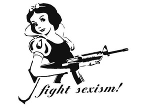 neige blanc pochoir Fée queue féminisme féministe bats pistolet machine sexisme 3d print model - Mito3D