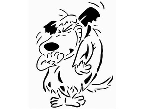 muttley stencil dick dastardly dog hannabarbera laughing scooby doo whacky races 3d print model - Mito3D