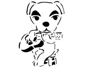 kk deslizador plantilla animal cruce Arte perro músico nintendo 3d print model - Mito3D