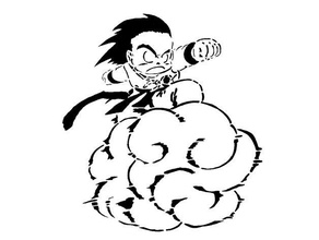 ragazzo Goku stencil anime carattere nube sfera drago figlio 3d print model - Mito3D