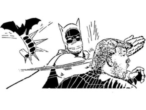 Batman briscola stencil pipistrelli combattere coronavirus corona viso maschera covid 19 covid19 covidmask donald stupido divertente eroe idiota scherzare Presidente 3d print model - Mito3D