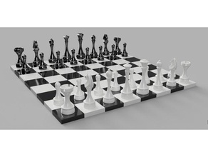 jeu d' checs phifr 2020 3dprintable 3dprinting Ajedrez xadrez peças conjunto francês jogos sociedade madeira torneamento marcenaria 3d print model - Mito3D