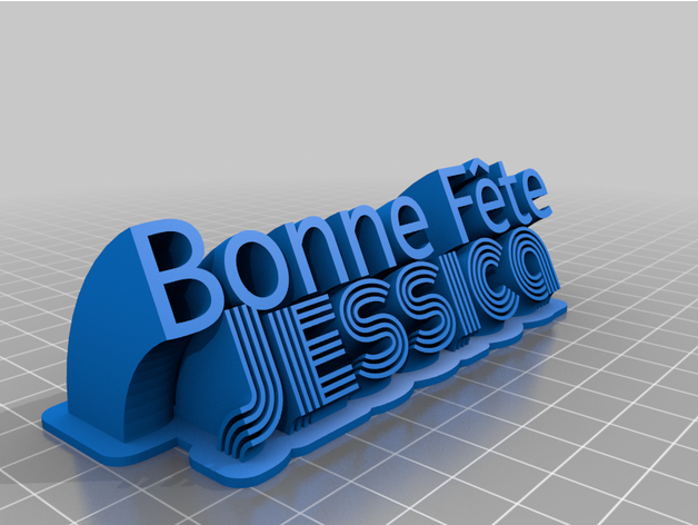 bonne fête Jessica personnalisé 3D print model - Mito3D