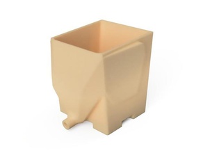 elefante spazzolino scolare tazza versione 3d print model - Mito3D