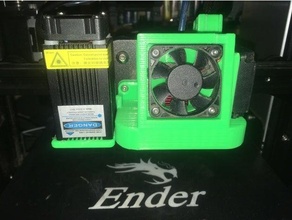 Satsana Ender 3 Ventilator Leitung Realität Laser Modul hinzufügen Halterung montieren Laserschnitt Cutter Graveur Montage 3d print model - Mito3D