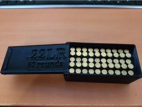 22lr ammo box - 50rnd fits 50 cal bullet firearm gun stackable storage 3d print model - Mito3D