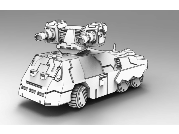 battletech fortuna ruedas asalto vehículo mechwarrior robot ciencia ficción tanque 3D print model - Mito3D