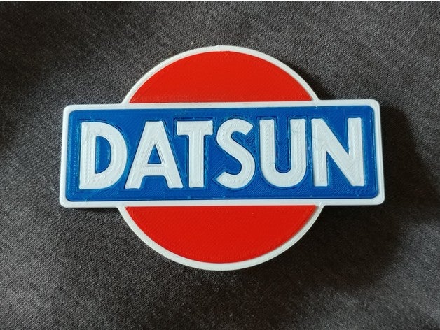 datsun logo - multipart multicolor 3D print model - Mito3D