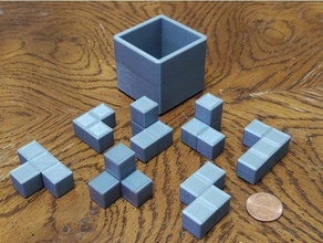 soma cube + container puzzle tinkercad 3d print model - Mito3D