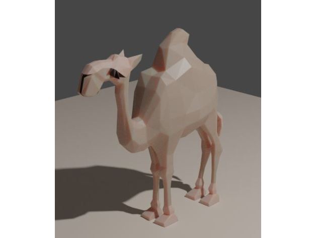 lowpoly camel animal poly simple stylized toy 3D print model - Mito3D