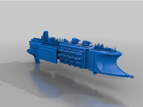 imperial luz cruzador bfg explodiu partes 40k frota batalha gótico 3d print model - Mito3D