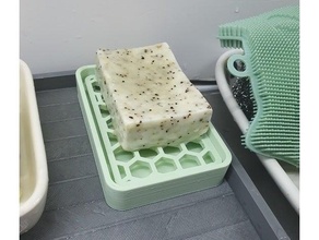 soap dish hexagon soapdish holder tray 3d print model - Mito3D