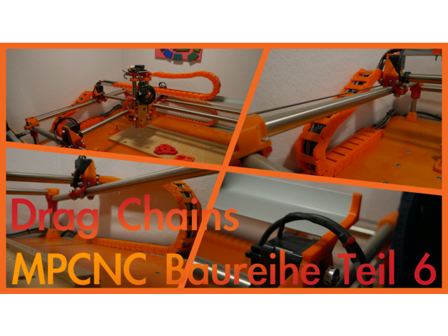 pleinement 3d imprimé traîne chaîne trousse mpcnc câble cnc DIY Chaîne traînage frse maison 3D print model - Mito3D