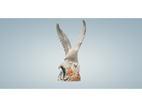 eagle sanke beautiful real statue 3d slash art heart snake 3d print model - Mito3D