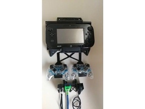 wii wall mounting console gamepad modular modular mount mounting nintendo nintendo wii nunchuck wall mount wall mounting wiimote wii nunchuck wii wii gamepad 3d print model - Mito3D