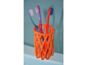 toothbrush organic shape holder 3d print model - Mito3D