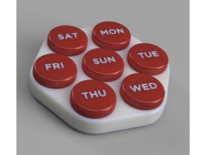 weekly pills case box drugs medical organizer pill container holder screw 3d print model - Mito3D