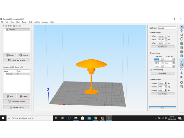 Lampara mesa 3D print model - Mito3D