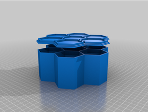 customized 7 hex container small parts games 3d print model - Mito3D