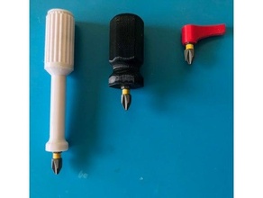 ufs-035 screwdriver hex bit - driver & stubby hexbit holder handle 3d print model - Mito3D