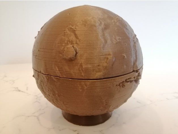 tierra mapa altura Marte Luna openscad 3D print model - Mito3D