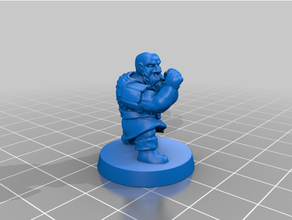 dwarf brawler fixed aos dnd miniature dwarves pathfinder mini warhammer fantasy 3d print model - Mito3D