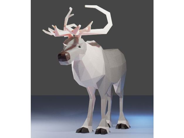 rena animal veado poli modelo estilizado 3D print model - Mito3D