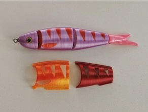 4-piece-swimbait fishing lure stencils fish 3d print model - Mito3D