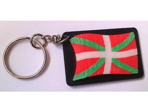 ikurri bask flag keyring drapeau basque porte cl country llavero porte-clefs 3d print model - Mito3D