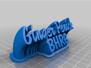 ginger sweeping plate 2 lines fonts remix customized 3d print model - Mito3D