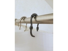 chuveiro cortina anel gancho rolos trancando fecho banheiro argolas vibrar 3d print model - Mito3D