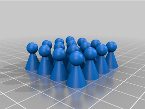 pocket size chess set board pieces 3d print model - Mito3D