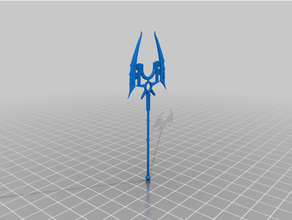 robot skeleton lord giant staff blade necron necrons w40k warhammer 40k 3d print model - Mito3D