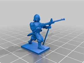 mezzo Rinascimento imperiale romano moschettieri 20mm 25mm fantasia fanteria medievale moschetto tavolo giochi wargaming 3d print model - Mito3D