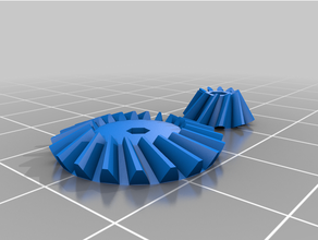 angepasst parametrisches kegelrad paar parametrisch Paar Fase Getriebe 3d print model - Mito3D
