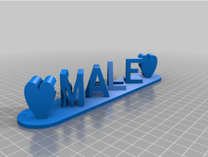 male female dual letter love customized 3d print model - Mito3D