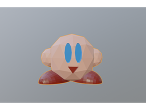 low poly Kirby divertimento Affamato poli giocattolo 3d print model - Mito3D